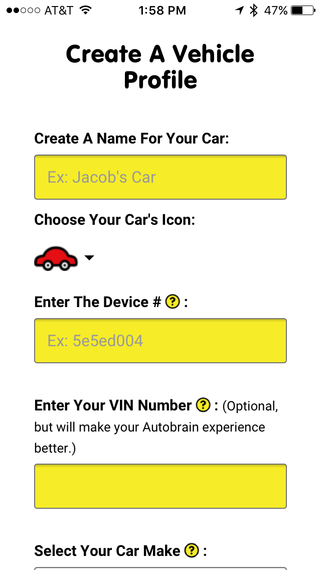 Create a Vehicle Profile for Your Car