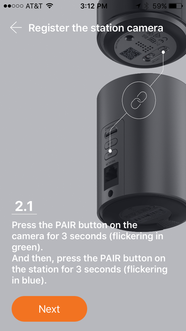 Pair SmartCam camera with Station Hub.