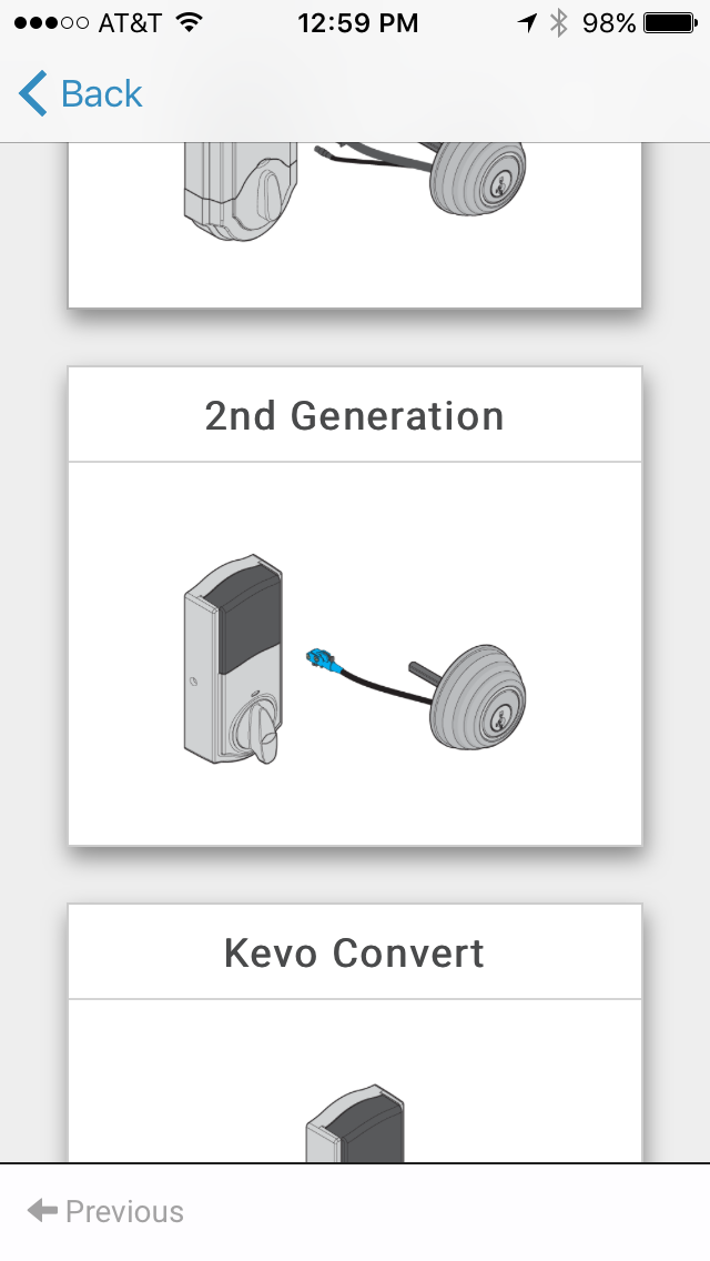 Choose your Kevo Product to Install