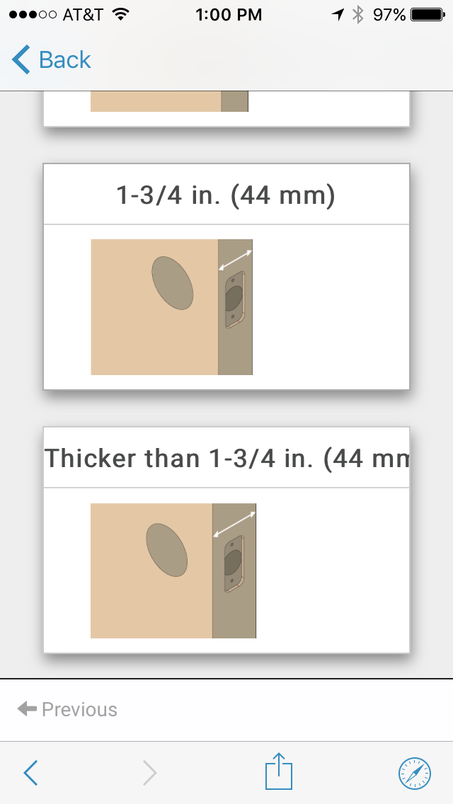 Select Thickness of Your Door