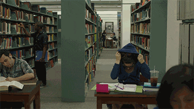 Image result for library cubicle gif