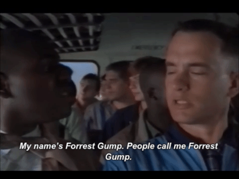 Image result for My name is Forrest Gump gif