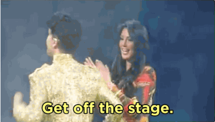 Image result for prince kicking kim kardashian off stage meme