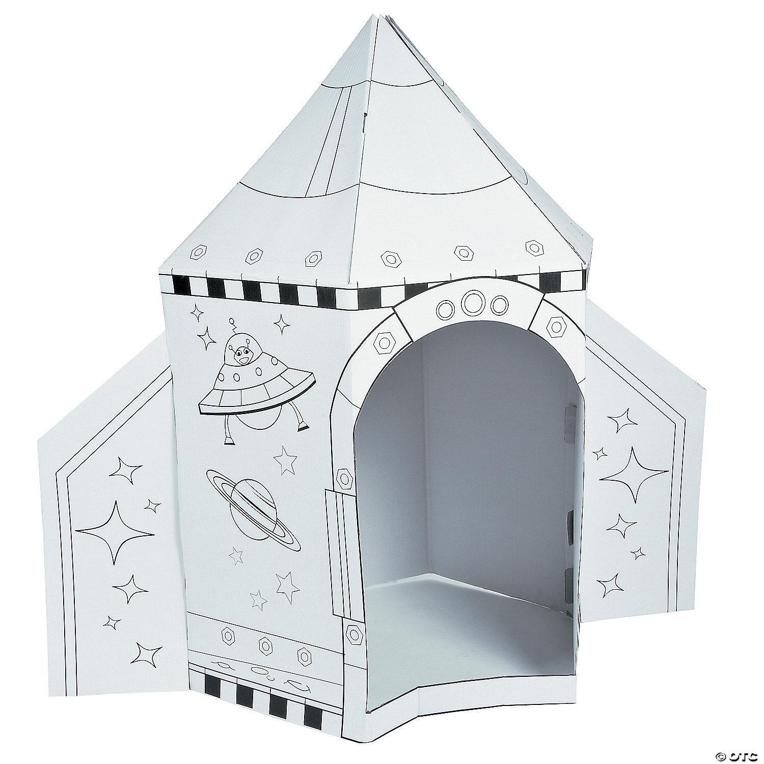 Color your own rocket ship playhouse